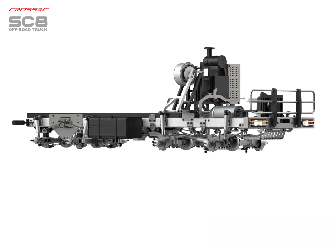 Model SC8 1/12 8x8 Professional Full Metal Chassis Heavy Truck - Dual Front Axle Steering Simulation Off-Road Vehicle