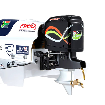 TFL 1238 F1 RC Racing Boat 1/5 Scale Hydroplane with Outboard Motor, Brushless RTR, Anti-Flip Fiber Glass Hull High Speed Remote Control Electric Boat