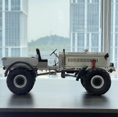 MD009 1/10 RC Tractor Truck CNC Full Metal 4WD Off-Road Rock Crawler with Dual-Motor Winch RTR 10CH Remote Control