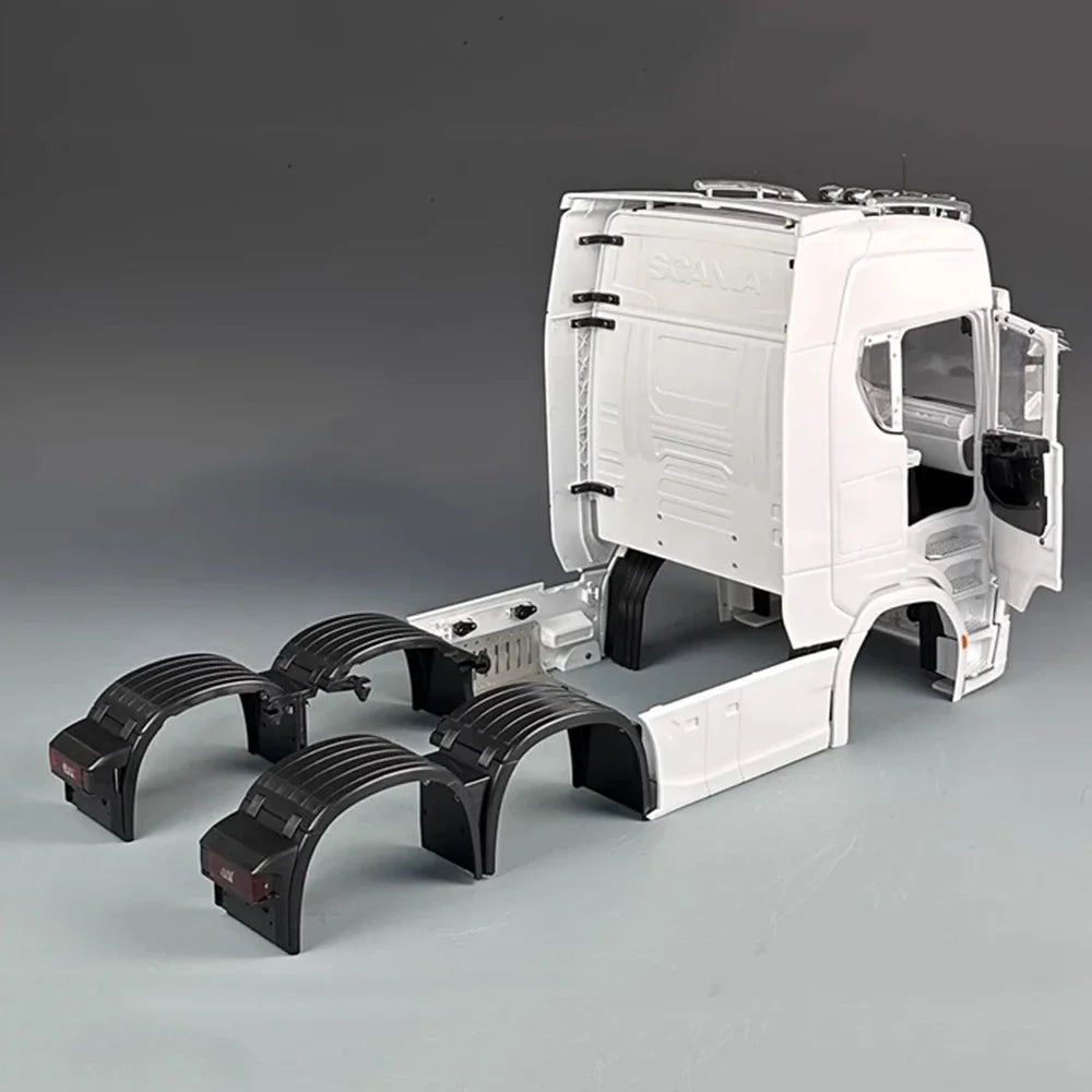 770S Cab 1/14 Tamiya RC Cab Opening Doors with Cab Interior Shell Remote Control Trailer Dump Truck Shell Accessories