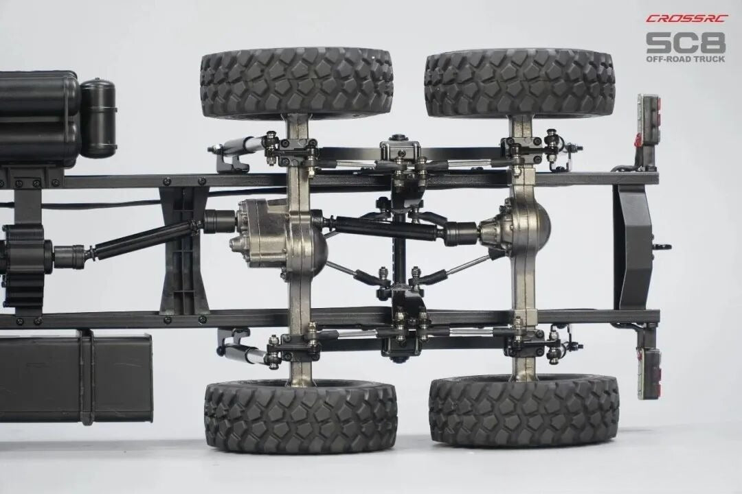 Model SC8 1/12 8x8 Professional Full Metal Chassis Heavy Truck - Dual Front Axle Steering Simulation Off-Road Vehicle