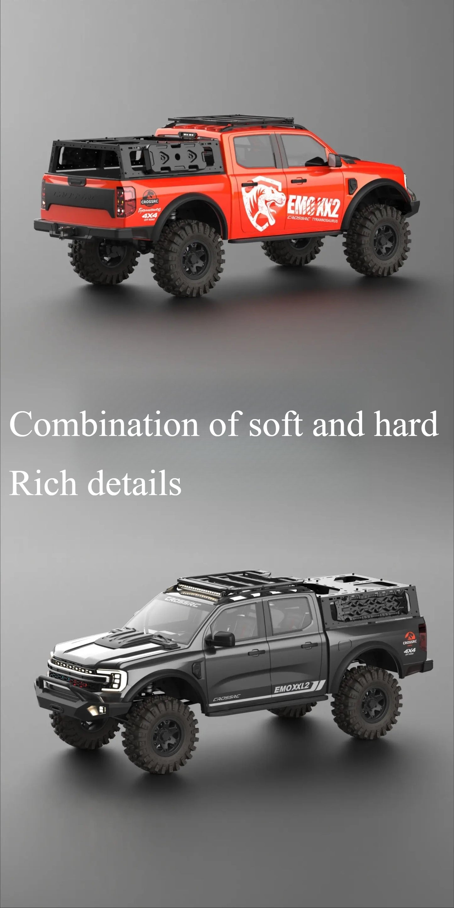 CROSSRC 1/5 Scale Brushless Version RC Off-road Pickup Climbing Car Big Dinosaur Series New Off-road Pickup Model Toy