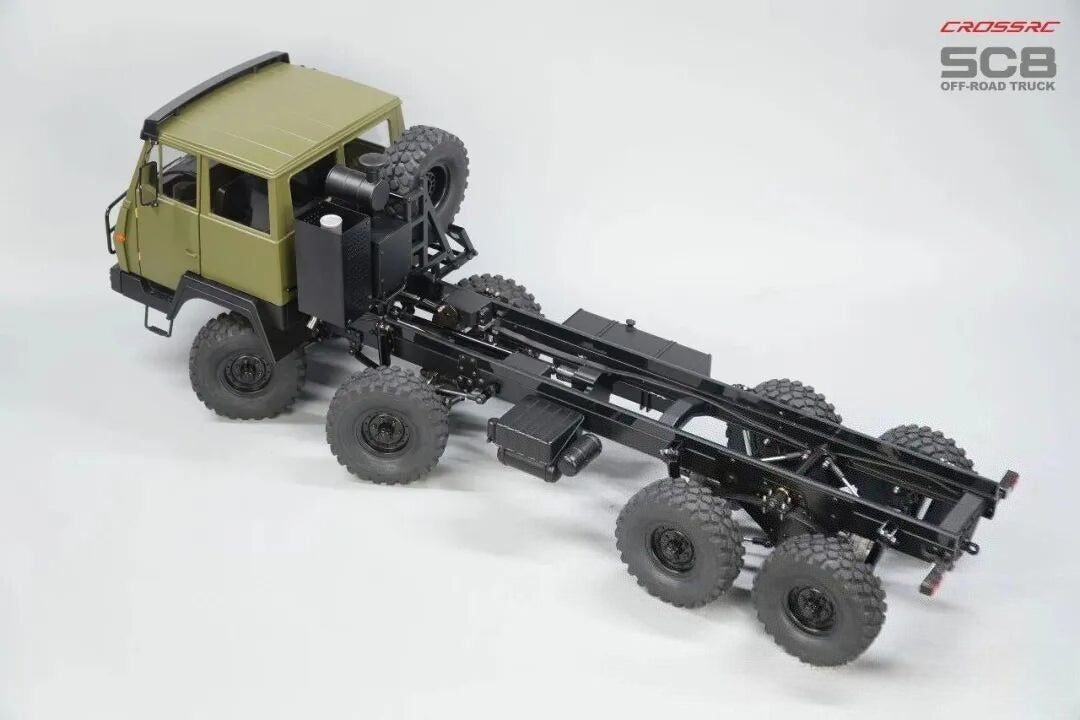 Model SC8 1/12 8x8 Professional Full Metal Chassis Heavy Truck - Dual Front Axle Steering Simulation Off-Road Vehicle