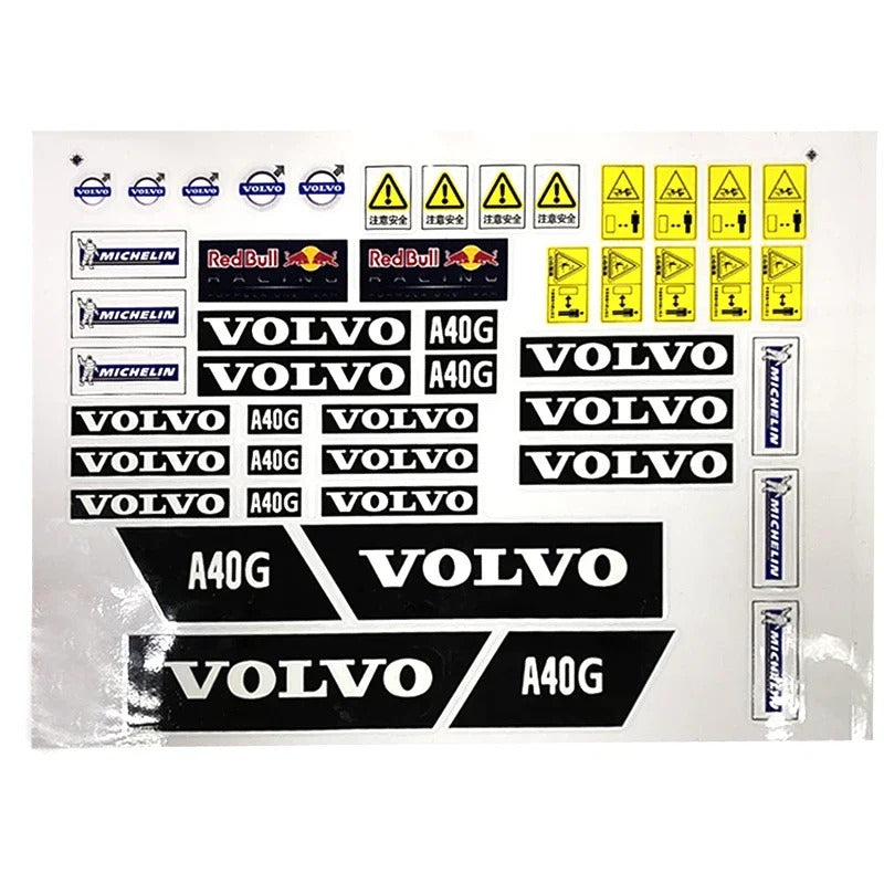 CAT D9T Bulldozer CAT 980L Loader Komatsu WA470 Loader Volvo A40G Articulated Truck Remote Control Hydraulic Model Stickers