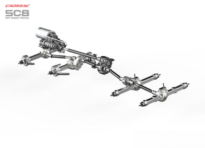 Modell SC8 1/12 8x8 Professioneller Schwerlastwagen mit Vollmetallchassis - Simulations-Geländewagen mit Doppel-Vorderachse und Lenkung 