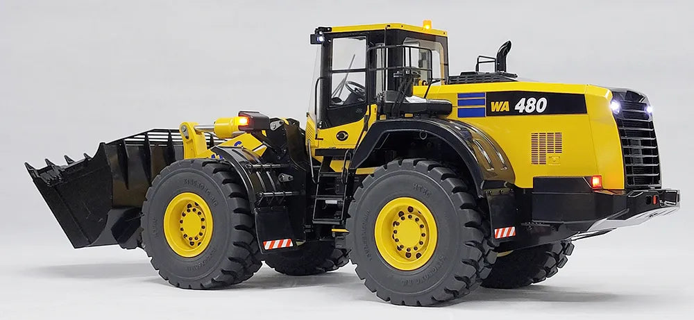 WA480 RC Loader 1/14 Hydraulic Loader Metal Model Comes with Hydraulic Fork Light Sound System Loader Remote Control Car Model Boy Toy