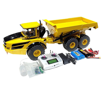 A40G RC Truck 1/14 6x6 Hydraulischer RC-Seilwinden-LKW-Modell, Metall-Kipper, Konstruktionsmodell, ferngesteuertes Spielzeugauto für Jungen, Geschenk 