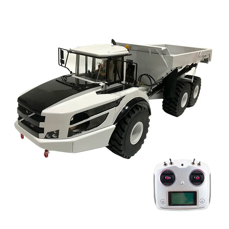 A40G RC Truck 1/14 6x6 Hydraulic RC Winch Truck Model Metal Dump Truck Engineering Model Boy Remote Control Car Toy Gift