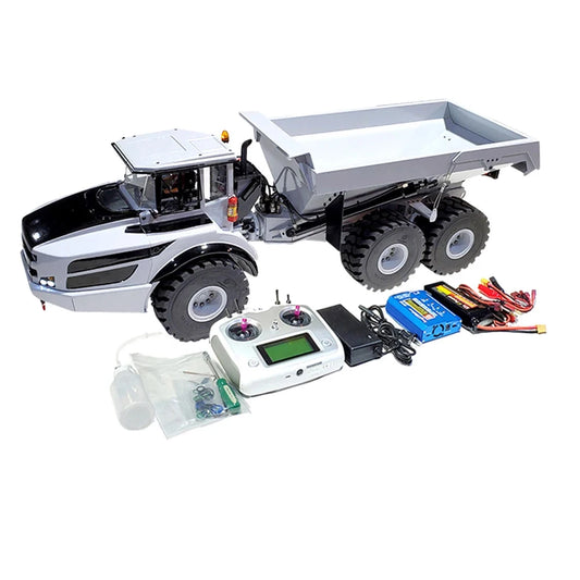 A40G RC Truck 1/14 6x6 Hydraulischer RC-Seilwinden-LKW-Modell, Metall-Kipper, Konstruktionsmodell, ferngesteuertes Spielzeugauto für Jungen, Geschenk 