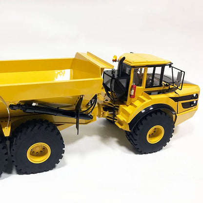 A40G RC Truck 1/14 6x6 Hydraulischer RC-Seilwinden-LKW-Modell, Metall-Kipper, Konstruktionsmodell, ferngesteuertes Spielzeugauto für Jungen, Geschenk 