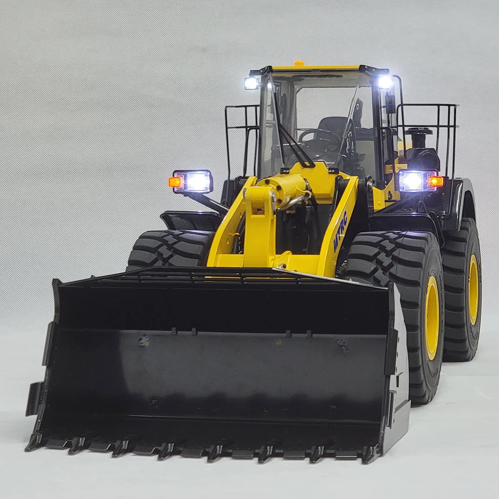 WA480 RC Loader 1/14 Hydraulic Loader Metal Model Comes with Hydraulic Fork Light Sound System Loader Remote Control Car Model Boy Toy