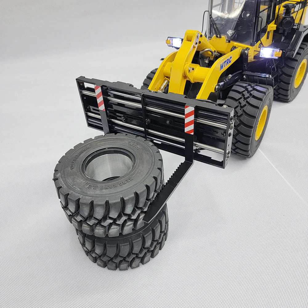 WA480 RC Loader 1/14 Hydraulic Loader Metal Model Comes with Hydraulic Fork Light Sound System Loader Remote Control Car Model Boy Toy