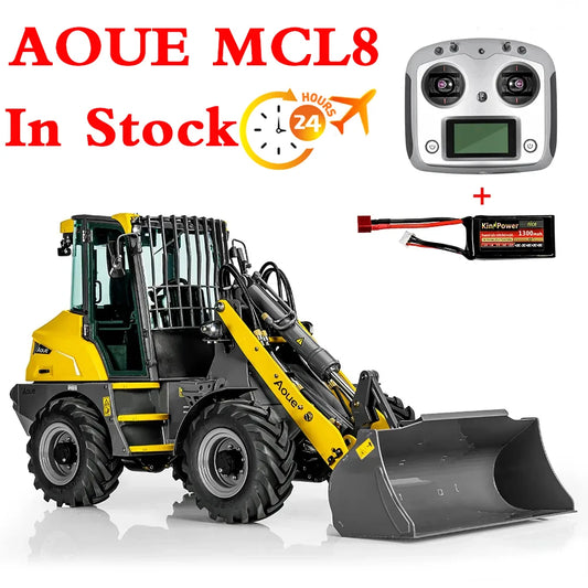 AOUE MCL8 1/14 RC Hydraulic Wheel Loader Metal RC Car Model with Light Sound System Boy RC Car Loader Model Toy