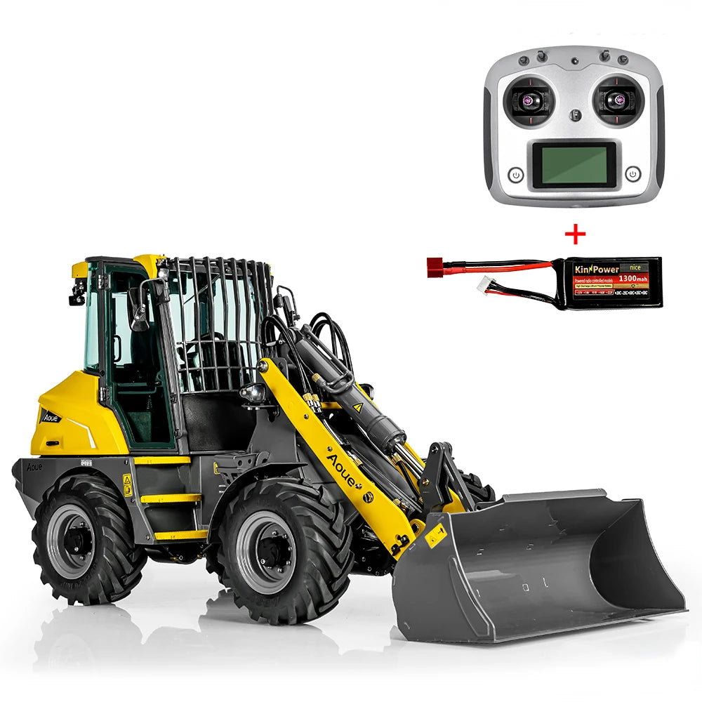 AOUE MCL8 1/14 RC Hydraulic Wheel Loader Metal RC Car Model with Light Sound System Boy RC Car Loader Model Toy