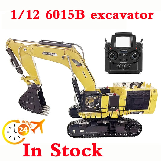 CAT 6015B 1/12 RC Hydraulic Excavator Metal Model Whole Machine Brushless Configuration 18 Channels Adult Toy Remote Control Car