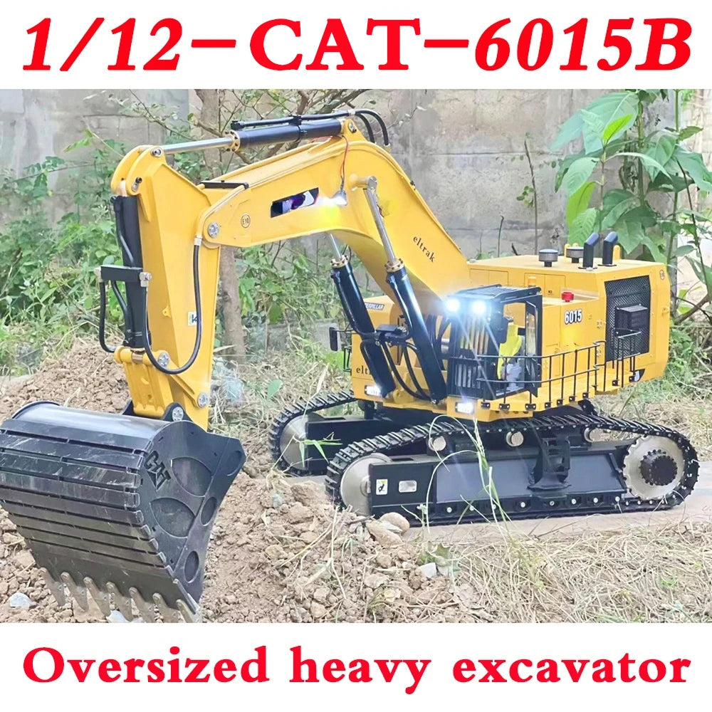 CAT 6015B 1/12 RC Hydraulic Excavator Metal Model Whole Machine Brushless Configuration 18 Channels Adult Toy Remote Control Car