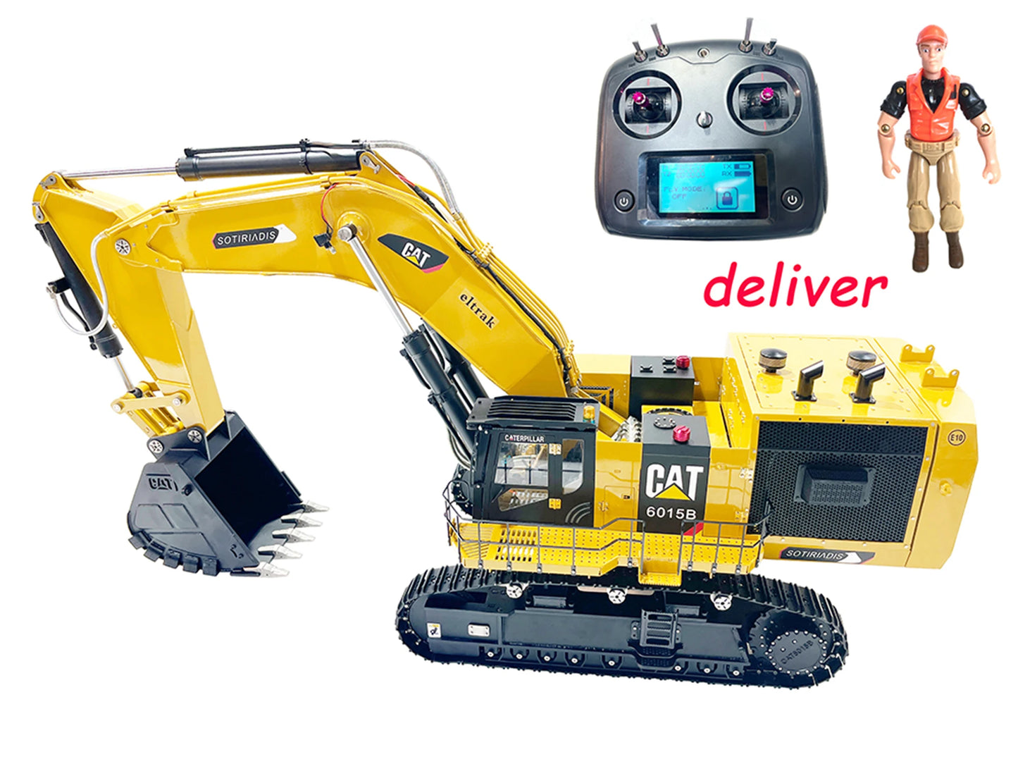 CAT 6015B 1/12 RC Hydraulic Excavator Metal Model Whole Machine Brushless Configuration 18 Channels Adult Toy Remote Control Car