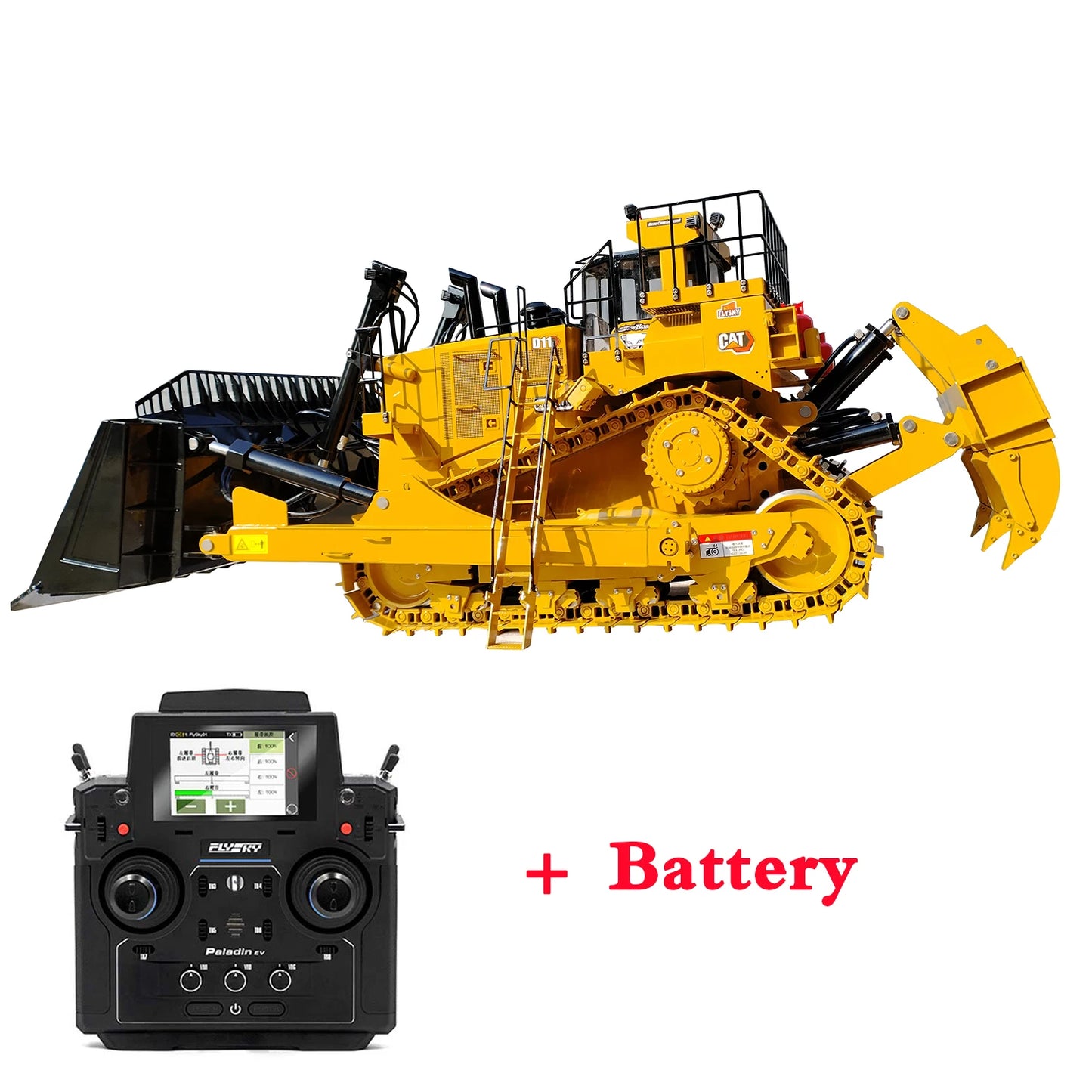 D11T RC Bulldozer 1/10 RC Hydraulic Bulldozer Metal Model with PL18EV Remote Control Engineering Remote Control Truck Boy Toy