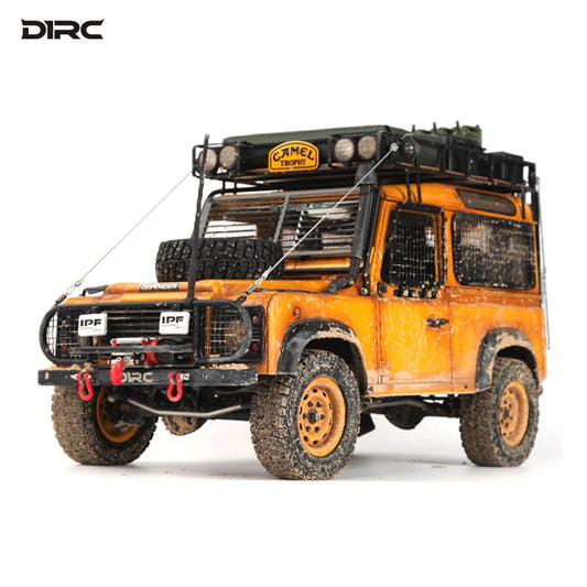 D1RC D90 Defender Camel Trophy Speed Metal Chasis 1/10 Scale Offroad Crawler Remote Control Truck for Adults-Hobby Grade Car