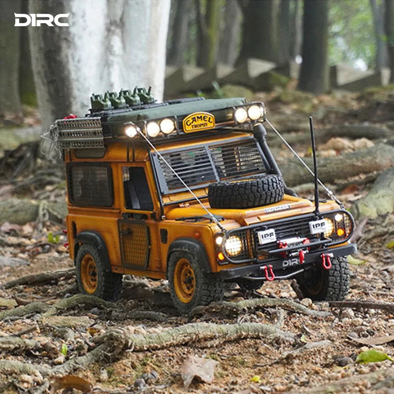 D1RC D90 Defender Camel Trophy Speed Metal Chasis 1/10 Scale Offroad Crawler Remote Control Truck for Adults-Hobby Grade Car