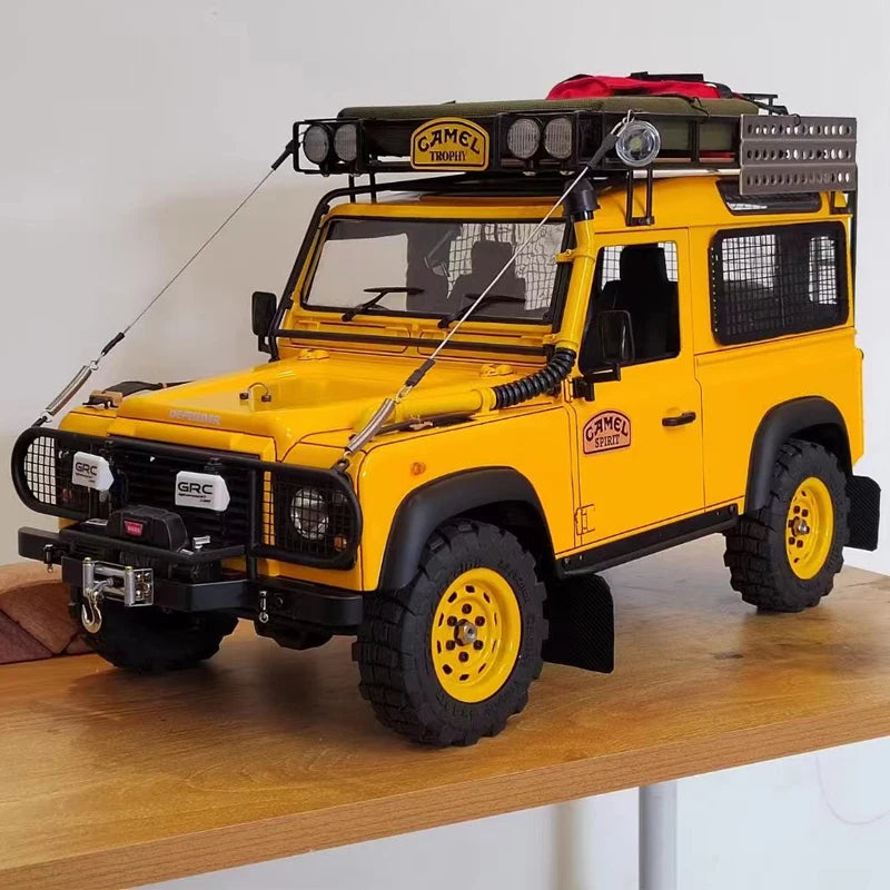 D1RC D90 Defender Camel Trophy Speed Metal Chasis 1/10 Scale Offroad Crawler Remote Control Truck for Adults-Hobby Grade Car