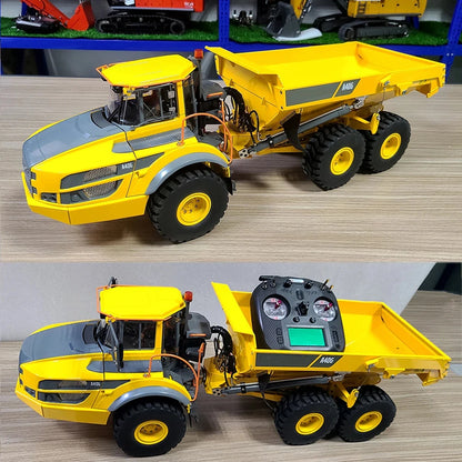 VOLVO  A40G 1/16 RC Hydraulic Articulated Truck Metal Model with Sound and Light Sound System RTR Dump Truck Boy RC Car Toy