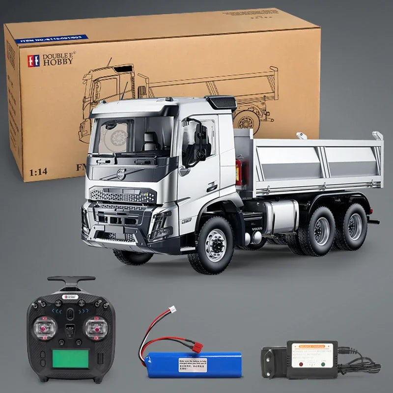 Double E E115-003 RC Truck 1/14 RC Hydraulic Dump Truck Metal Model Construction Machinery Boy Remote Control Car Toy Gift