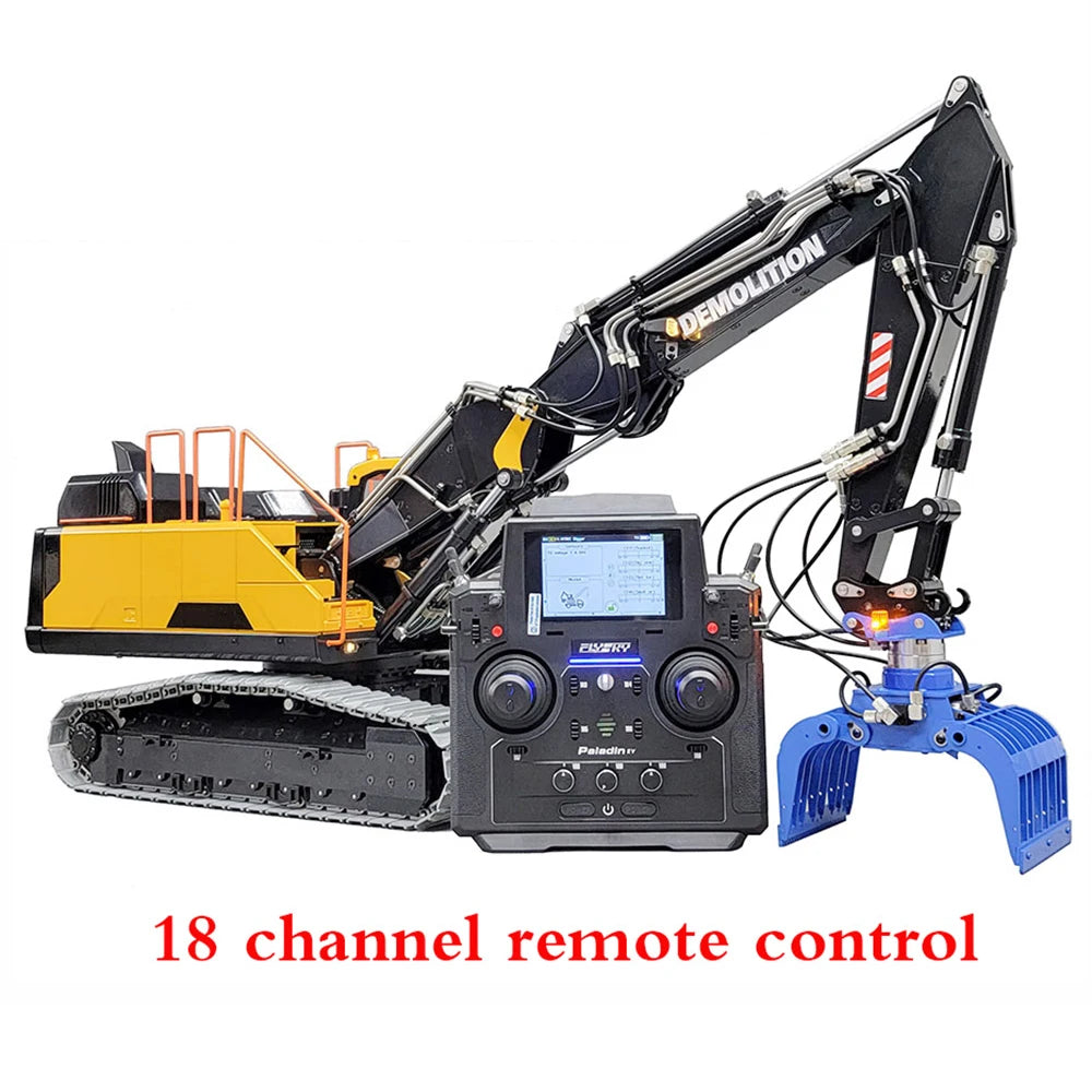 EC380 RC Excavator 1/14 Remote Control Hydraulic Excavator Three-section Arm Crawler Excavator Metal Model Adult Remote Control