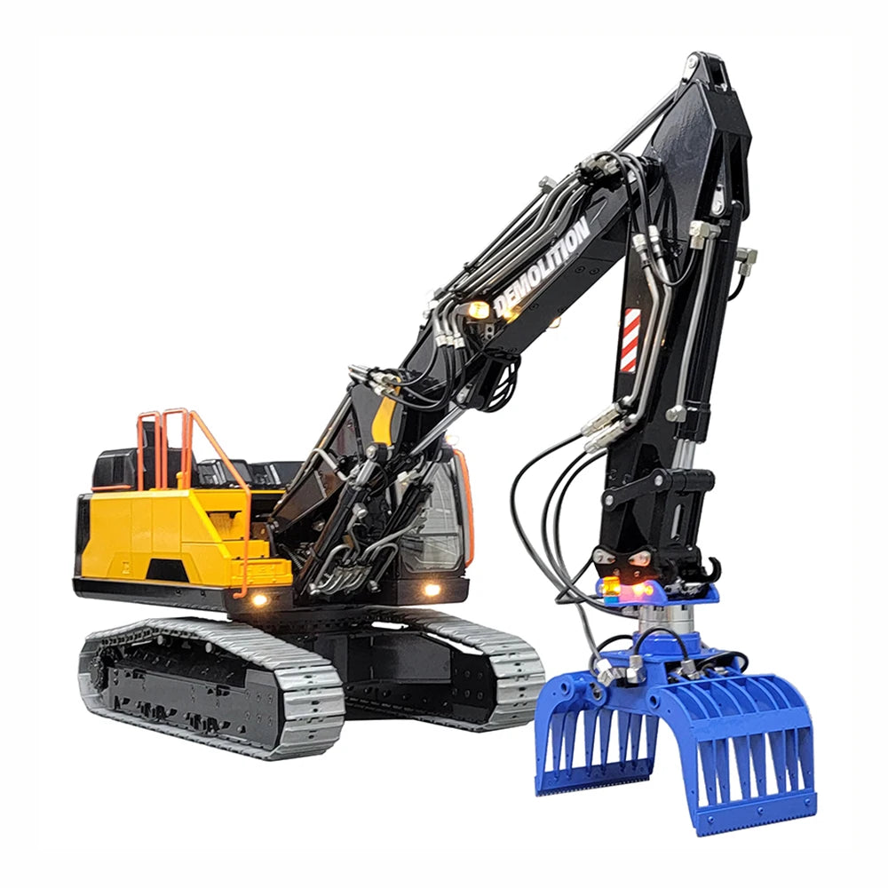 EC380 RC Excavator 1/14 Remote Control Hydraulic Excavator Three-section Arm Crawler Excavator Metal Model Adult Remote Control