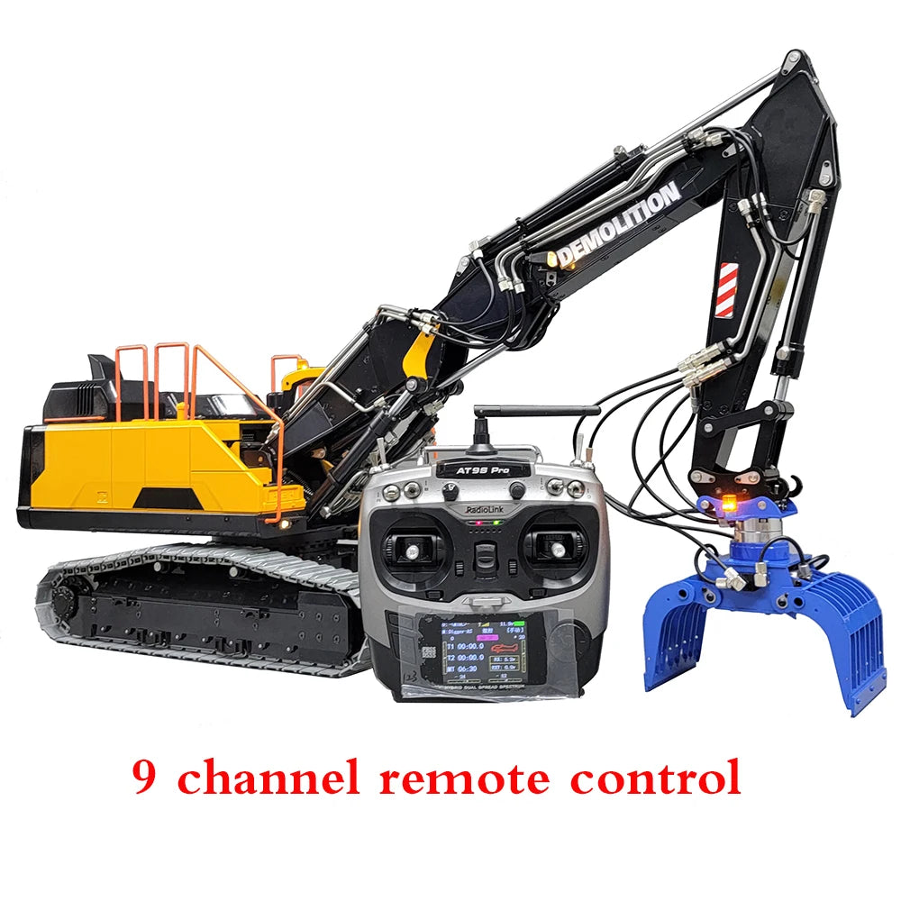 EC380 RC Excavator 1/14 Remote Control Hydraulic Excavator Three-section Arm Crawler Excavator Metal Model Adult Remote Control