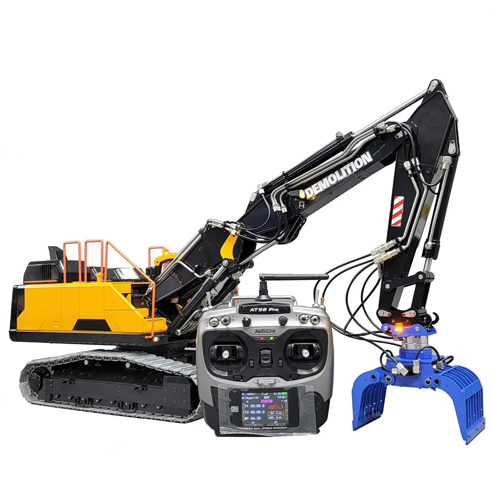 EC380 RC Excavator 1/14 Remote Control Hydraulic Excavator Three-section Arm Crawler Excavator Metal Model Adult Remote Control