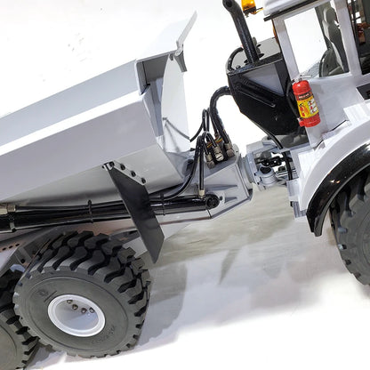 A40G RC Truck 1/14 6x6 Hydraulischer RC-Seilwinden-LKW-Modell, Metall-Kipper, Konstruktionsmodell, ferngesteuertes Spielzeugauto für Jungen, Geschenk 