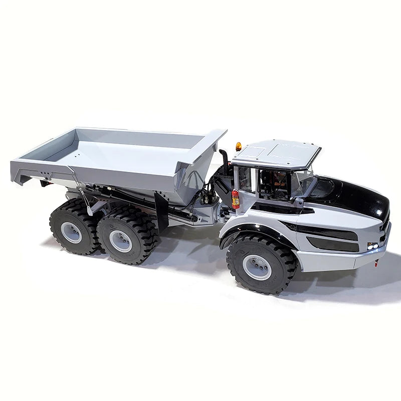 A40G RC Truck 1/14 6x6 Hydraulic RC Winch Truck Model Metal Dump Truck Engineering Model Boy Remote Control Car Toy Gift