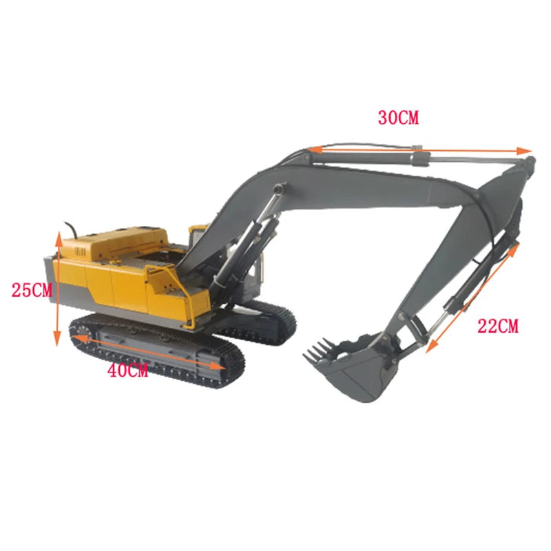 EC480 Excavator 1/12 RC Hydraulic Excavator Metal Model Engineering Machinery Vehicle Model Remote Control Car Toy