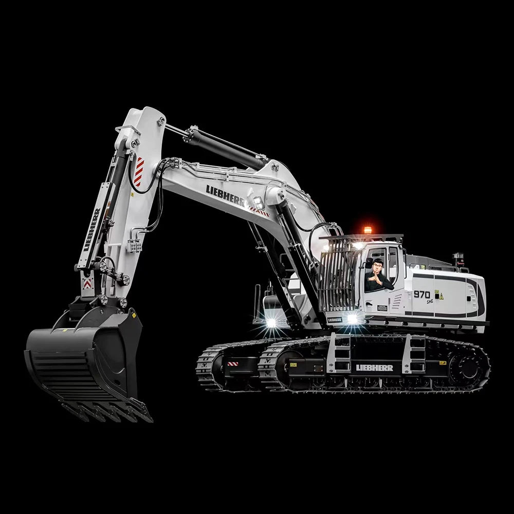 In Stock 1/14 RC Hydraulic Excavator K970 Metal Excavator Heavy Duty Mining Model with Battery RC Adult Car Toys