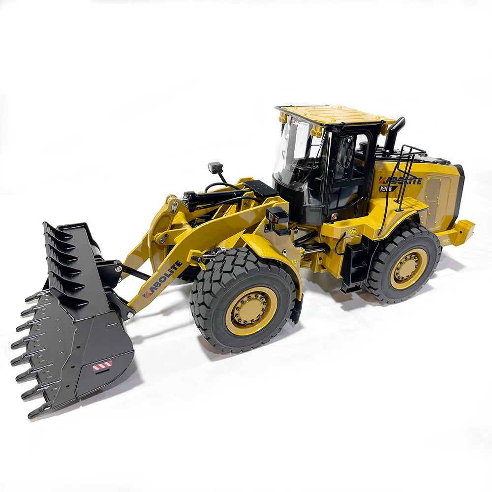 In Stock 1/16 K966 RC Hydraulic Loader Metal Loader Bulldozer Remote Control Car Boy Toys