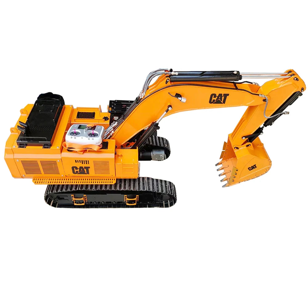 Free Shipping CAT 390D 1/8 RC Hydraulic Excavator Metal Twin Cylinder Heavy Duty Mining Custom Excavator Model Toy