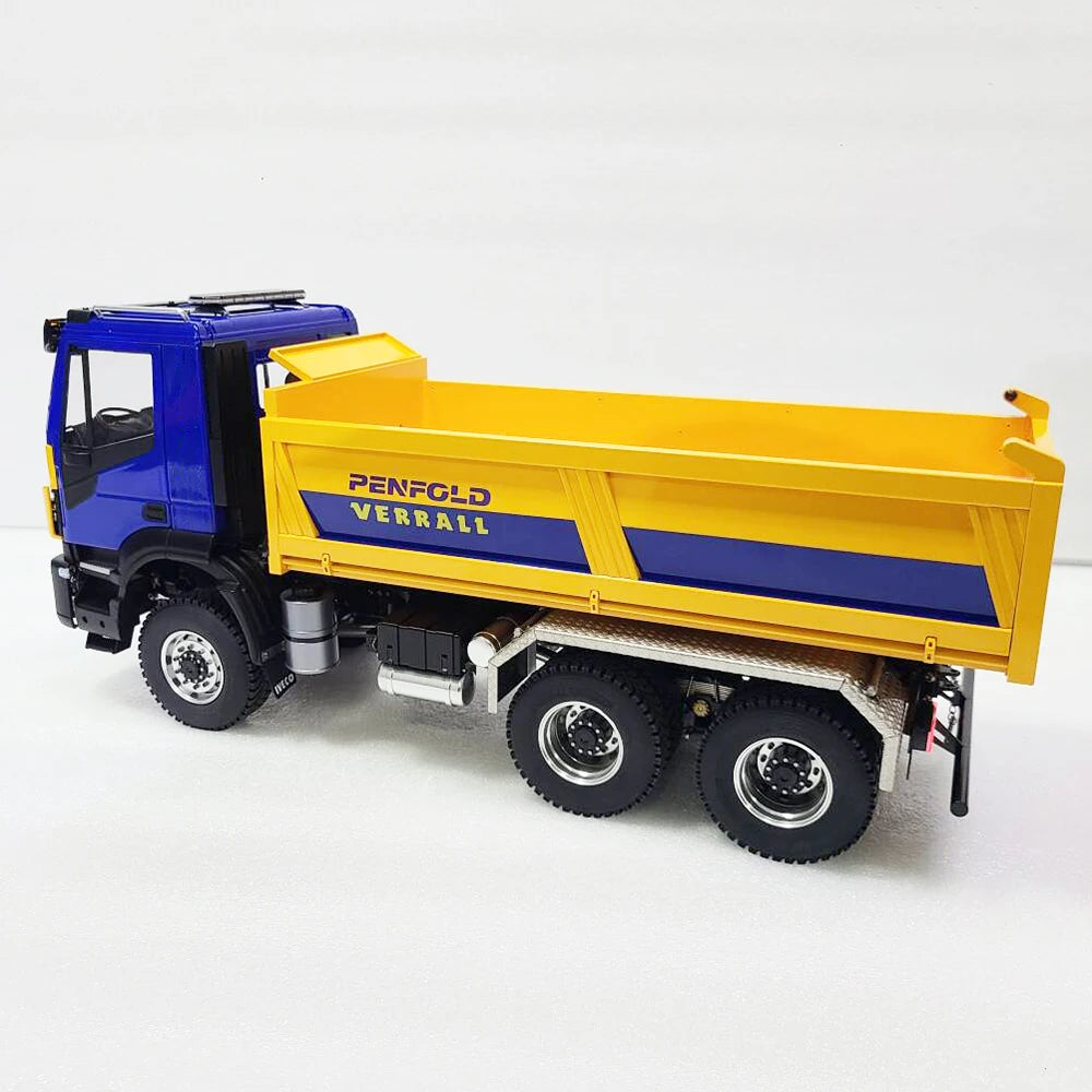 Iveco RC Car 1/14 6x6 RC Hydraulic Dump Truck RTR with Light Sound System Remote Control Truck Model Boy Remote Control Car Toy