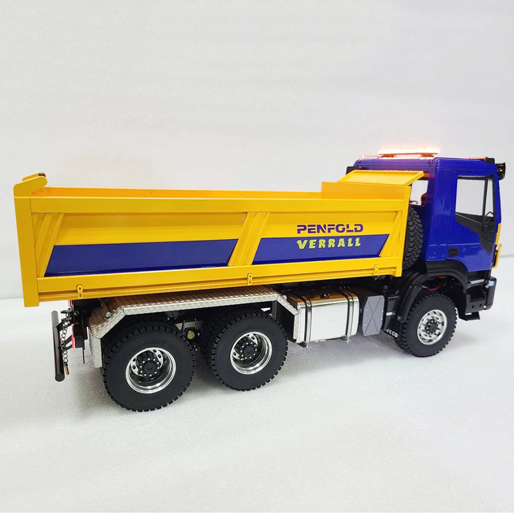 Iveco RC Car 1/14 6x6 RC Hydraulic Dump Truck RTR with Light Sound System Remote Control Truck Model Boy Remote Control Car Toy