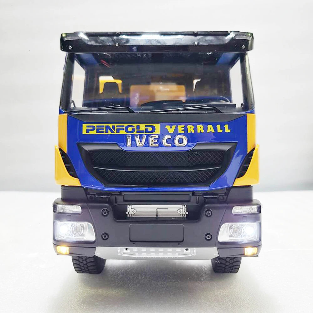 Iveco RC Car 1/14 6x6 RC Hydraulic Dump Truck RTR with Light Sound System Remote Control Truck Model Boy Remote Control Car Toy