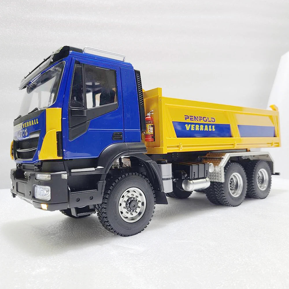 Iveco RC Car 1/14 6x6 RC Hydraulic Dump Truck RTR with Light Sound System Remote Control Truck Model Boy Remote Control Car Toy