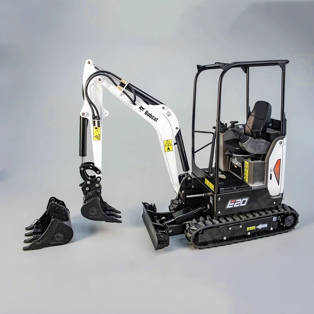 JX E20 RC Hydraulic Excavator 1/14 Remote Control Metal Mini Excavator RTR with Sound System Boy Remote Control Car Model Toy