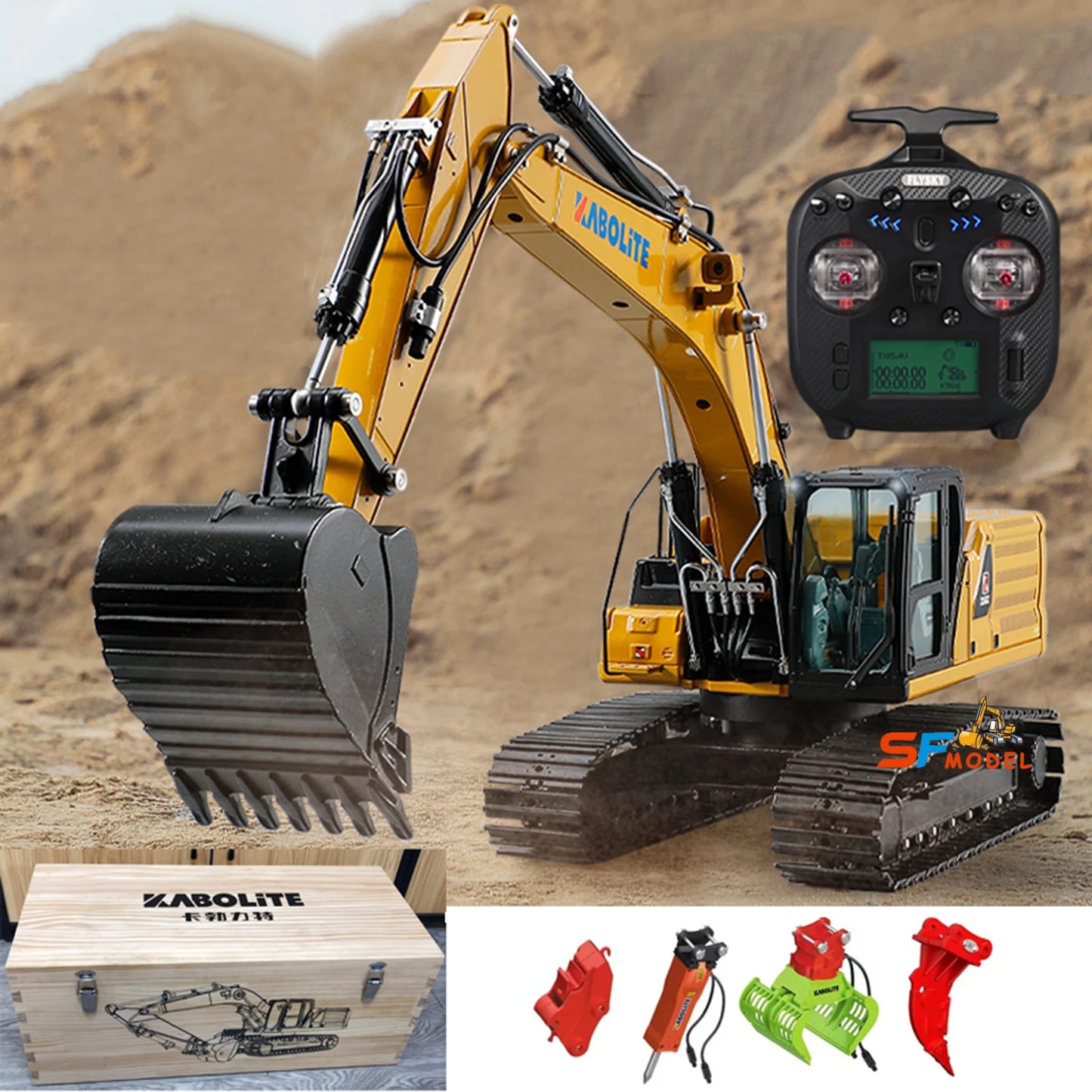 K961 RC Excavator 1/18 KABOLITE K336GC Upgraded Version RC Hydraulic Excavator Metal Model Boy Remote Control Car Toy Gift