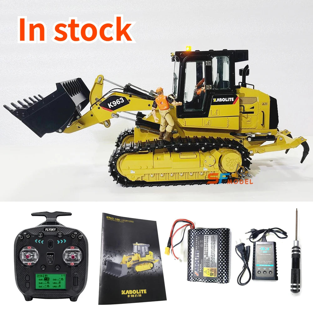 KABOLITE K963 RC Loader 1/16 RC Hydraulic Loader Metal Track Loader Model Toy Boy Remote Control Car Truck Model Toy Gift