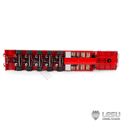 1/14 RC Truck Semi Lowboy Trailer 5-Axle Steering Hydraulic Tail Ramp Stainless Steel Airbag Suspension for Adults