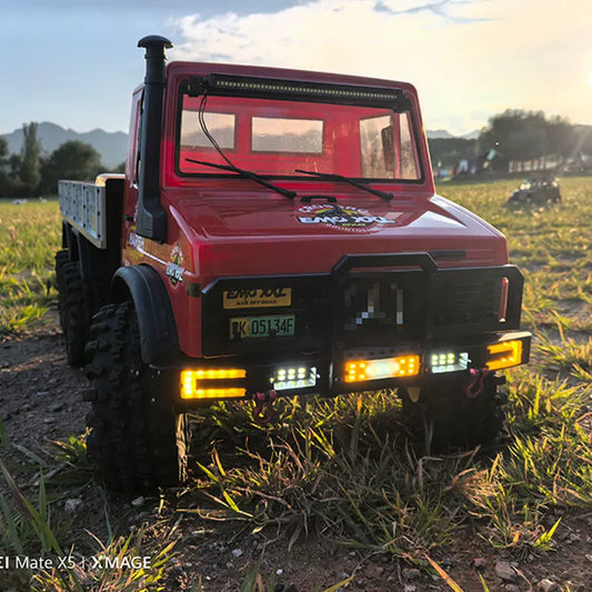 CROSSRC 1/6 THOR & RHINO CNC Aluminum Front Bumper with LED Light Kit (6061 Alloy)