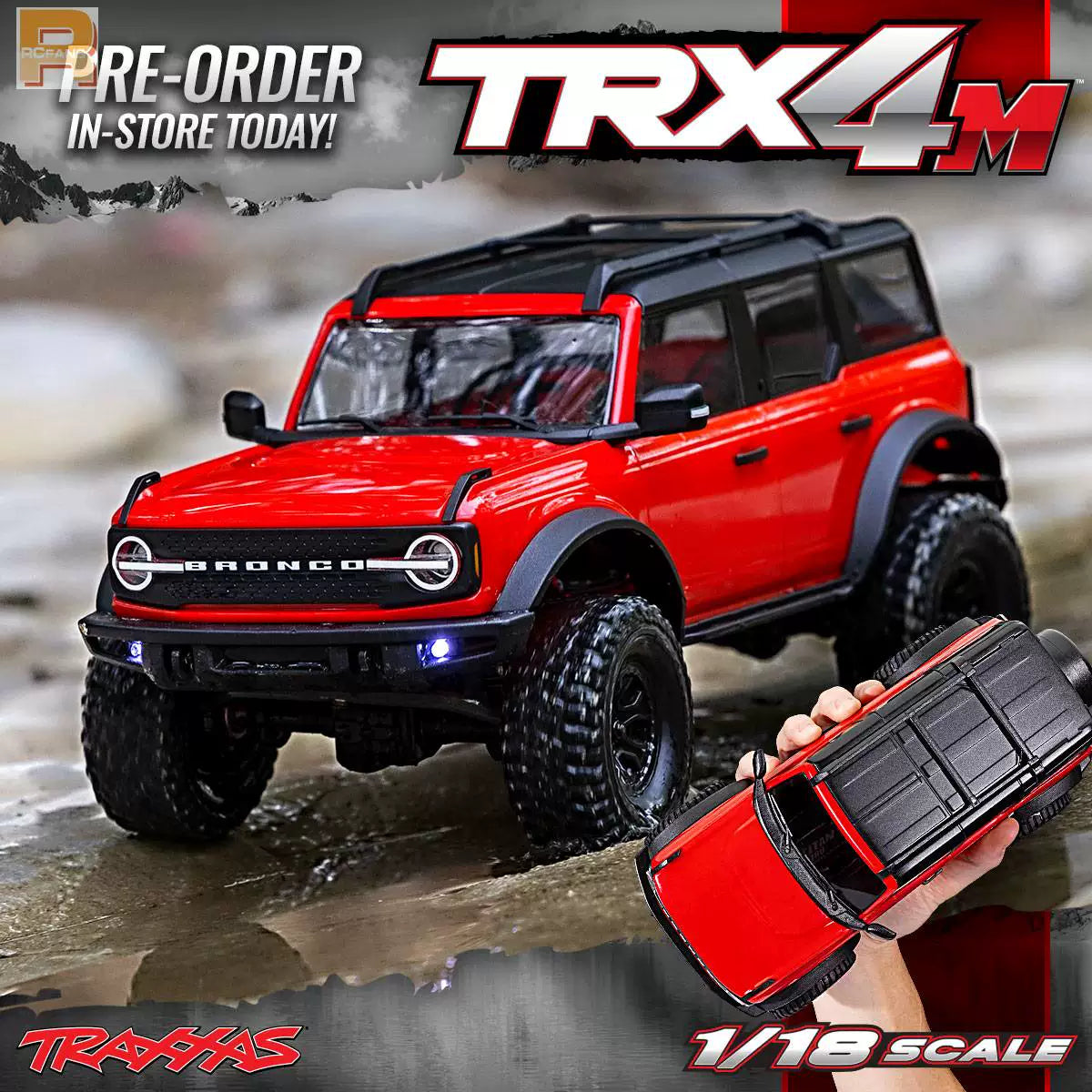 Traxxas 1/18 TRX-4M 4WD Mini Crawler RTR - Land Rover & Ford Bronco (97054)