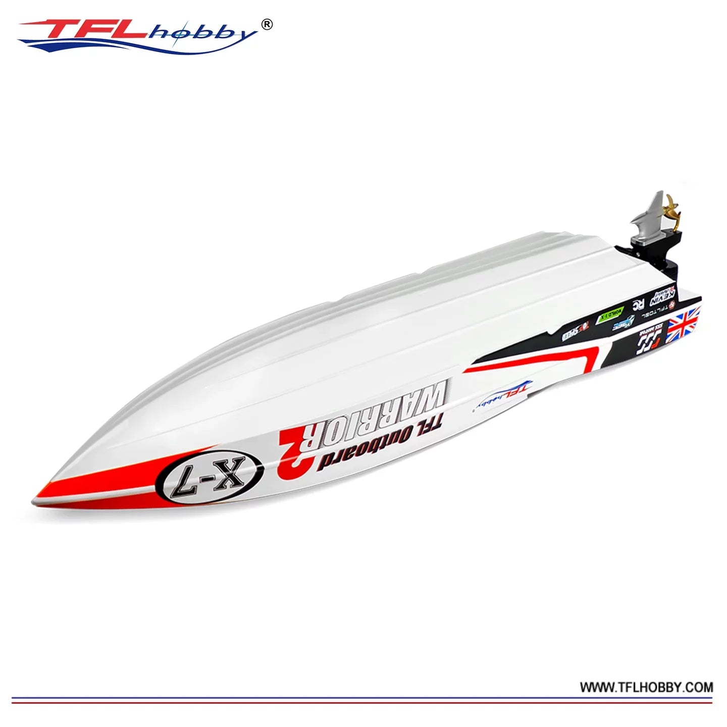 TFL 1148 Warrior 2 RC Boat - Scale Outboard Motor with Gear Drive & Reverse Function