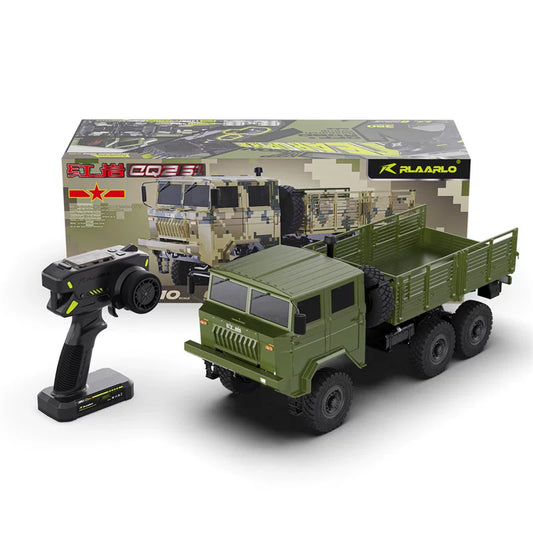 1/10 Scale Rerall CQ261 6x6 Heavy Duty RC Truck - Full Proportional Simulation Military Transport Vehicle Hobby Mode