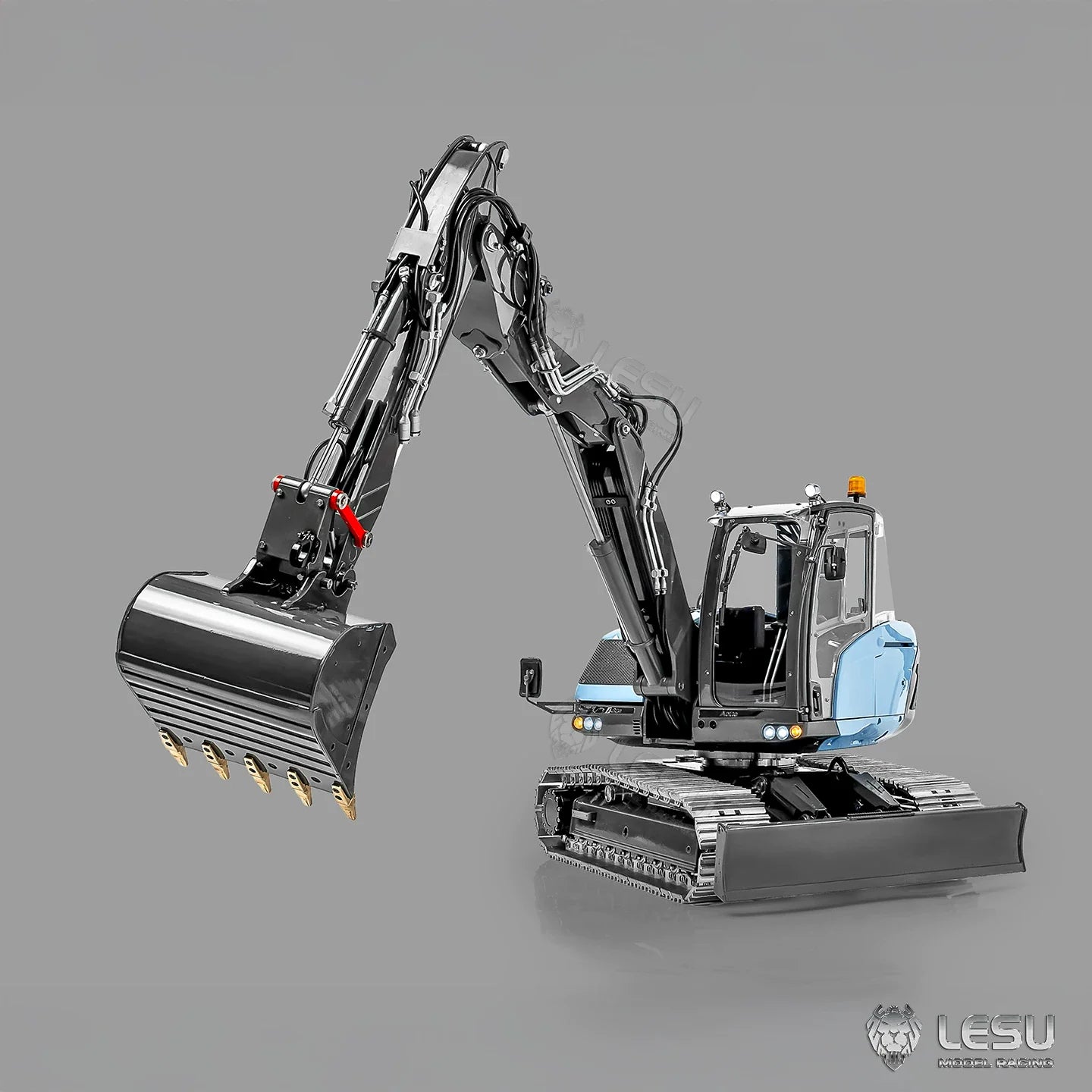 LESU 1/14 MC15 Hydraulic Excavator BA-B0042 | Dual Pump 9-Way Valve | 4-Section Variable Boom
